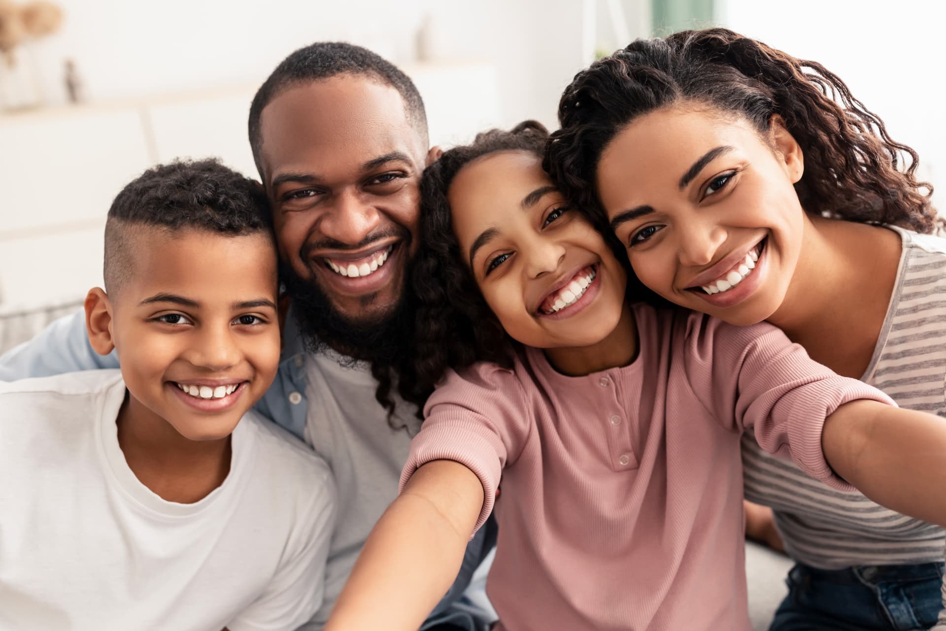 Parents and children together as a family