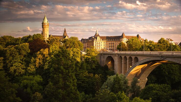 Historic buildings and bridge in Luxembourg