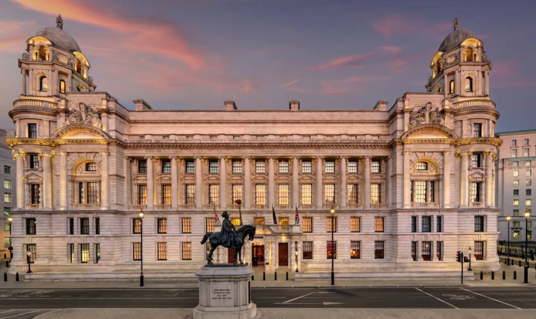 The OWO, former Old War Office building on Whitehall in London at dusk