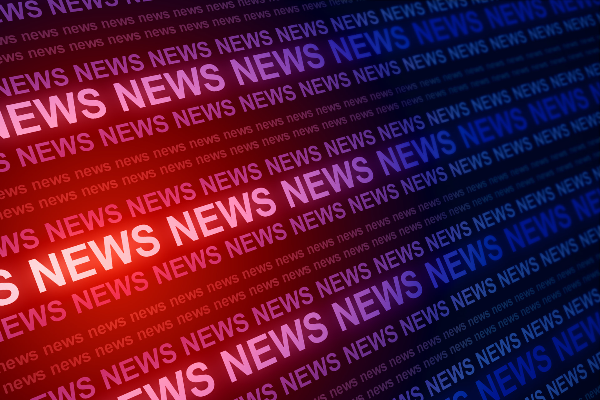 Repeating NEWS wordmark graphic in red and blue — UK Private Wealth Magazine News Desk