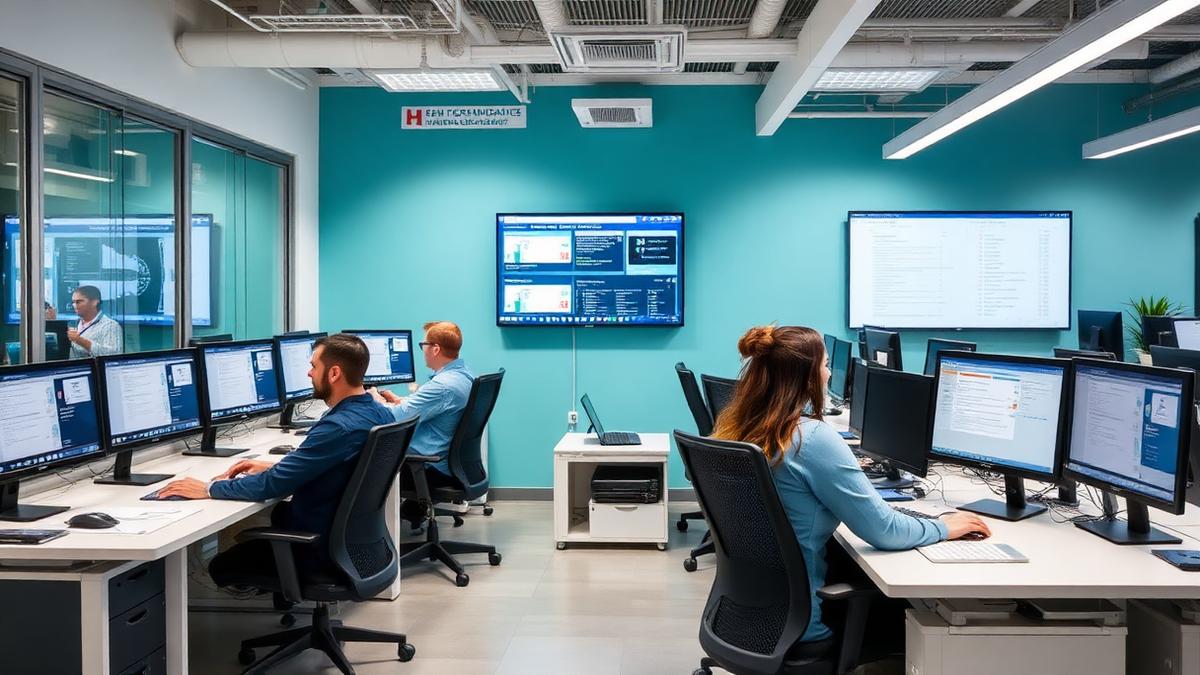 Healthcare technology office setting representing Marpai's administration platform
