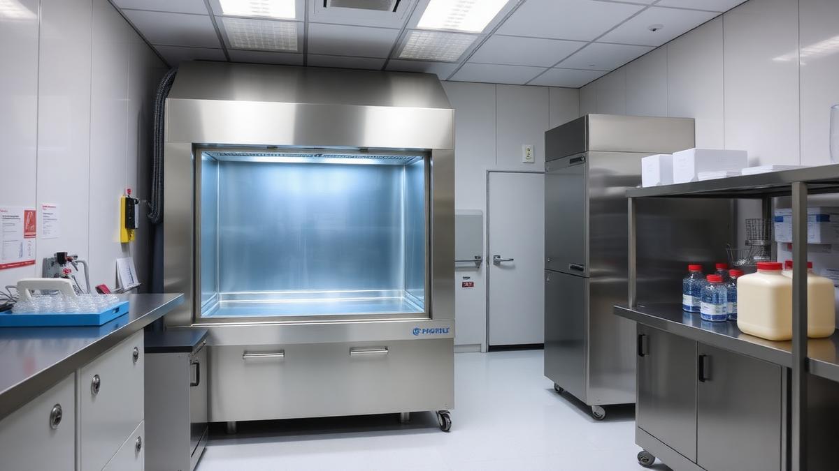 Laboratory setting representing radiopharmaceutical research and development