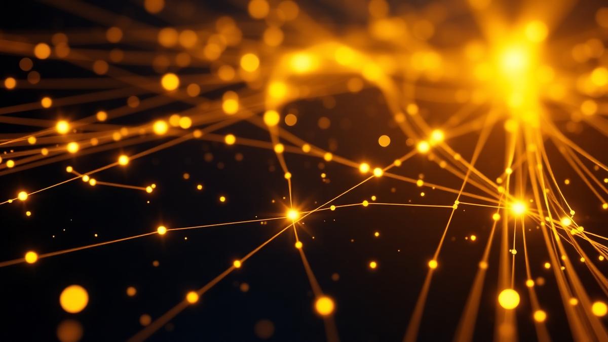 Digital blockchain network graphic representing the Neuberger Securitize tokenized fund