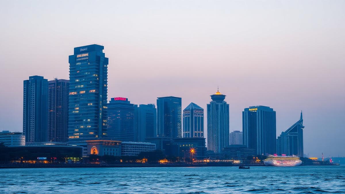 Modern financial district skyline representing InCred Capital's UHNI wealth proposition