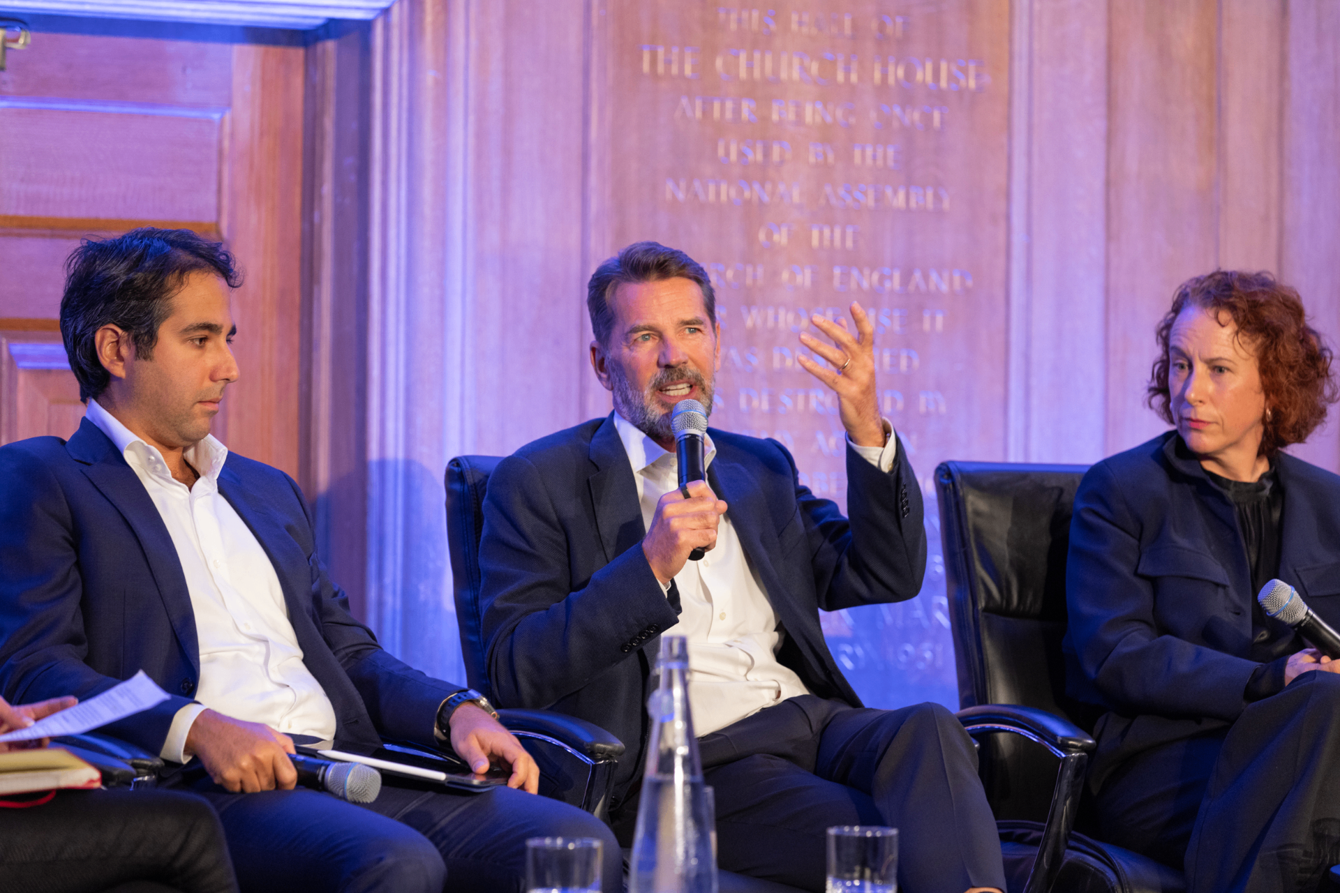 Harco van den Oever speaking on an art market panel at Church House