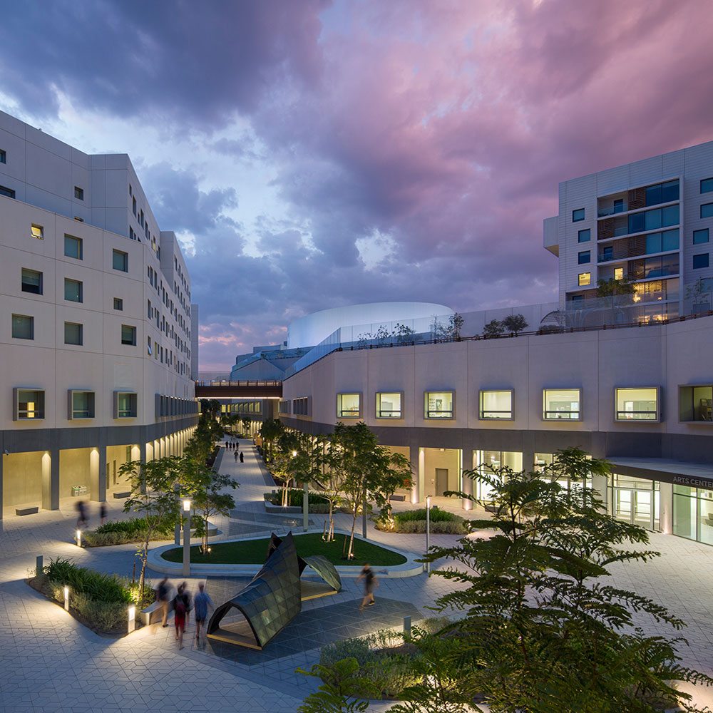 Rafael Viñoly Architects — NYU Abu Dhabi campus at dusk