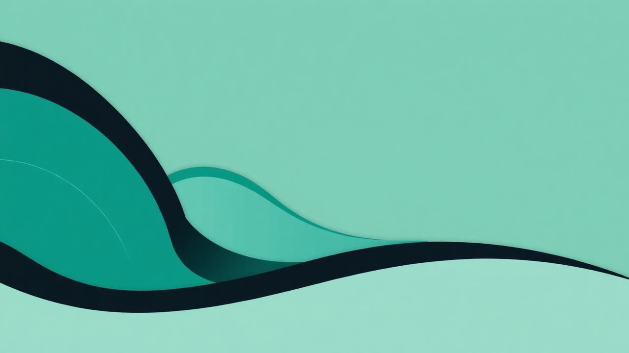 Abstract teal data waves ascending in layered geometric bands representing technology-driven family office growth